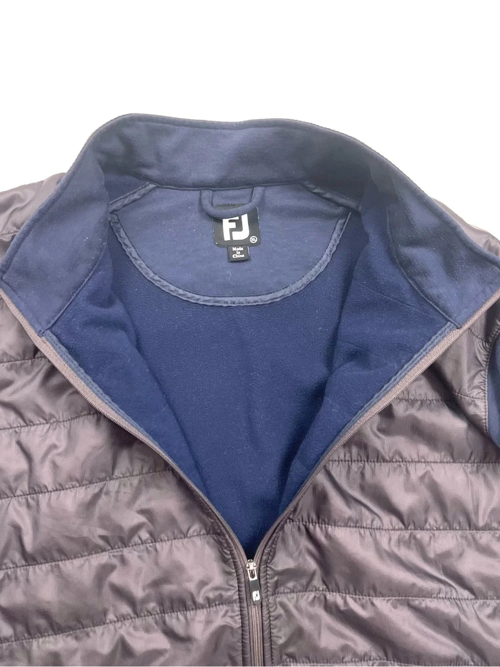 FootJoy Jacket Mens XL Gray/Blue Hybrid Quilted Full Zip Performance Golf